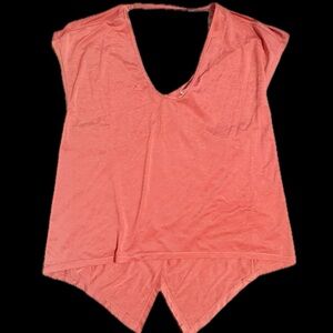 Lululemon Open Tie Back Athletic Yoga Shirt Top Iridescent Burnt Orange Size 2